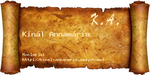 Kinál Annamária névjegykártya